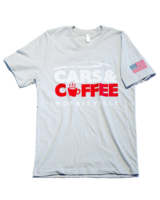 Premium+ Cars and Coffee Morrisville Sort Sleeve Shirt - Silver