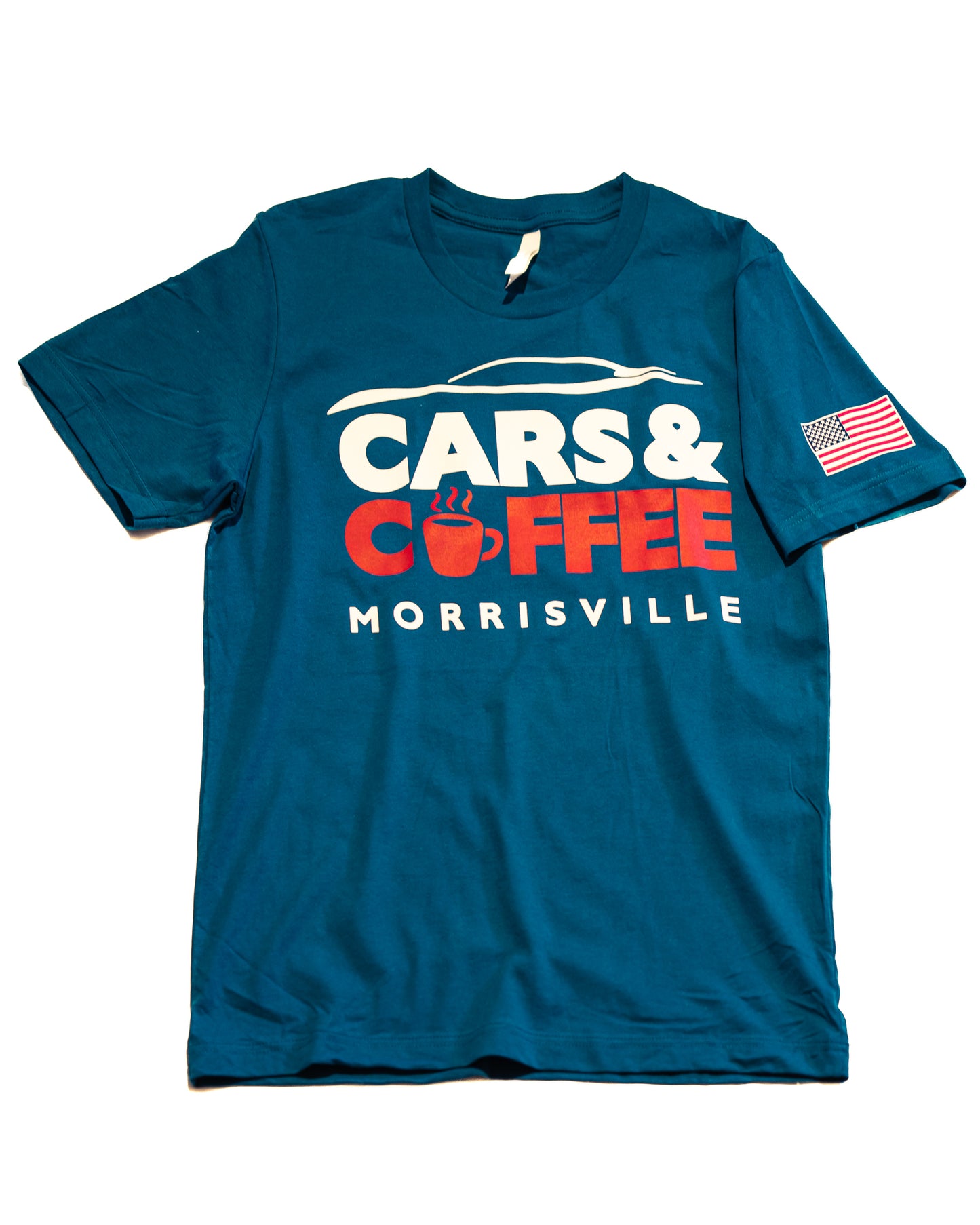 Premium+ Cars and Coffee Morrisville Sort Sleeve Shirt -Deep Teal